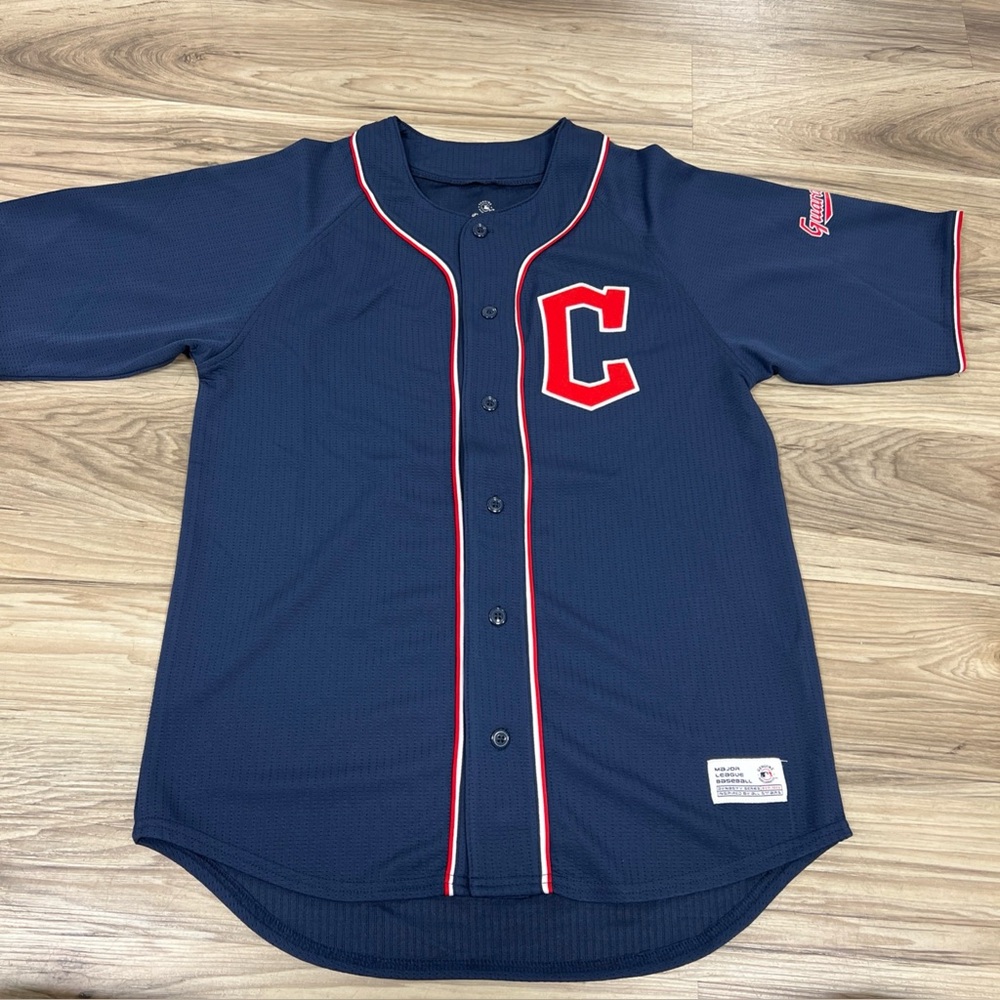 MLB Genuine Merchandise Cleveland Guardians Dynasty Jersey Blue Mens Medium NWOT - Picture 1 of 6